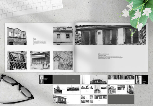 Black and White Photobook Layout