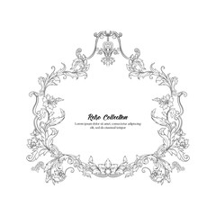 Elements In baroque, rococo, victorian renaissance style. Trendy floral vintage pattern. Vector illustration