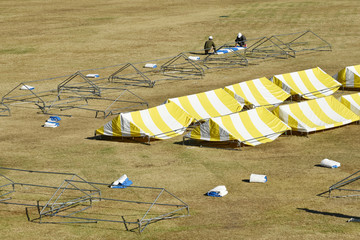 Removal work of the event venue tent　イベント会場のテントの撤去作業
