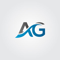 Creative AG Business logo Vector template. Simple AG Letter logo. Initial AG font type logo. - obrazy, fototapety, plakaty