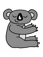 koala bär kuscheln schlafen müde festhalten süß niedlich clipart design cool glücklich klein teddy bär beuteltier australien liebe