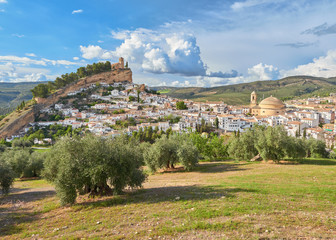 Landscape view of the middle ages town of Montefrio, one of the ten best views in the world according to the National Geographic Magazine, Granada province, Andalucia, Spain