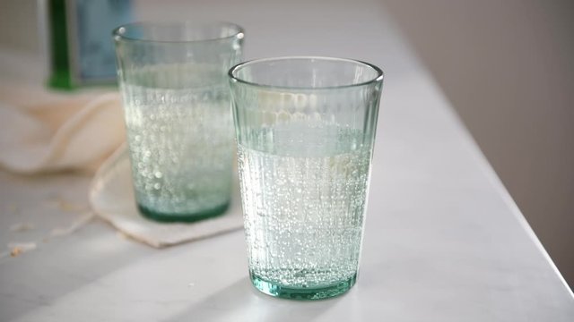 Glasses with Sparkling Mineral Water