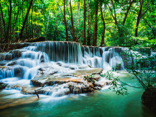 Huai Mae Khamin The Most Beautiful Waterfalls in Kanchanaburi Thailand.