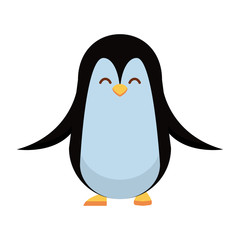 cute penguin bird christmas character