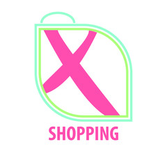 Online shops logo. handbag. Fashion city, shopping bag