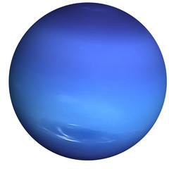 High detailed Neptune Planet of solar system with white atmosphere isolated. Fiction blue planet. Elements of this image furnished by NASA. - obrazy, fototapety, plakaty