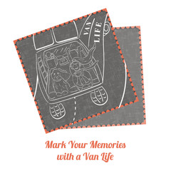 Two Stamps with Image of Van Life