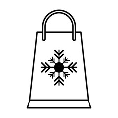 merry christmas gift bag with snowflake