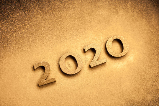 2020 New year golden number, shiny festive christmas and new year picture