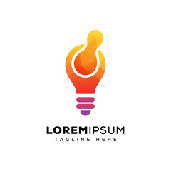 bulb techno logo template for your company