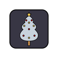 merry christmas pine tree icon