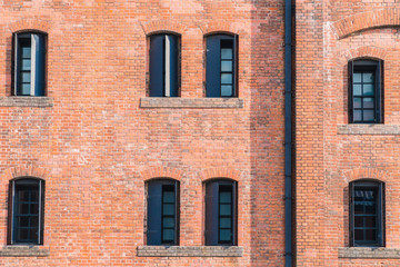 Fototapeta na wymiar Beautiful exterior building and architecture of brick warehouse