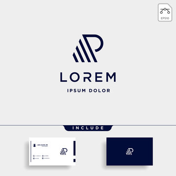 Letter P AP Monogram Logo Design Minimal