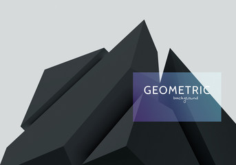3D Geometric Divided Cube Background  