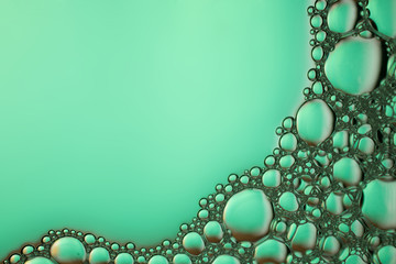 Foam green bubble texture. Abstract background and texture of green bubbles. 