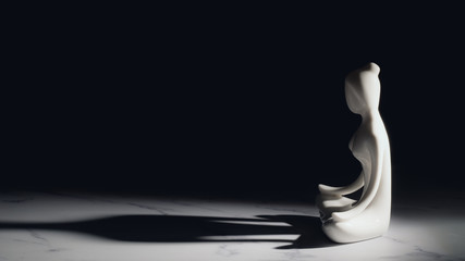 yoga and meditation on dark background