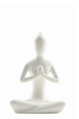 yoga and meditation isolated on white background with clipping path