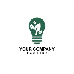 green bulb nature environmental and save energy idea for company logo and icon
