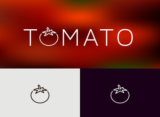 Tomato icon, logo. monoline concept