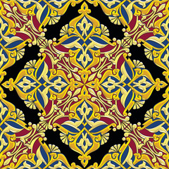 Arabesque floral design in golden effect with matching harmonic colors