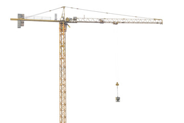 construction crane on white background 