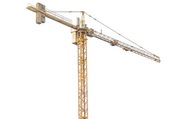 construction crane on white background of blue sky
