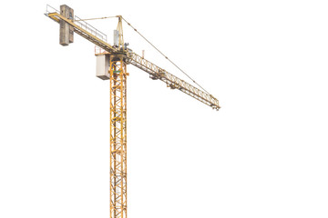 construction crane on white background 