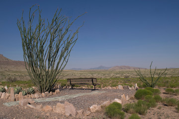 Bench overlook at City of Rocks