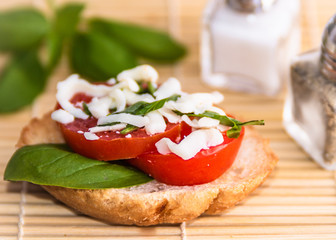 Tomato, Mozzarella, & Basil On Toast