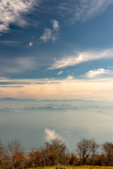 View of lake Biwa from the top of Mount Uchimi in Otsu city, Shiga prefecture, Japan