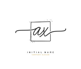 A X AX Beauty vector initial logo, handwriting logo of initial signature, wedding, fashion, jewerly, boutique, floral and botanical with creative template for any company or business.