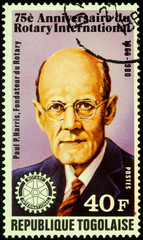 Paul Harris - creator of Rotary International on postage stamp