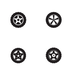 set of car wheel vector icon design