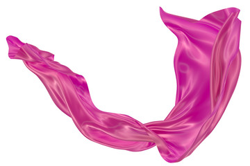 Abstract background of magenta wavy silk or satin. 3d rendering image.