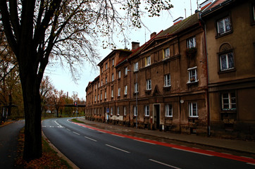old houses along the road
