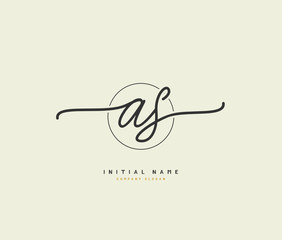 A S AS Beauty vector initial logo, handwriting logo of initial signature, wedding, fashion, jewerly, boutique, floral and botanical with creative template for any company or business.