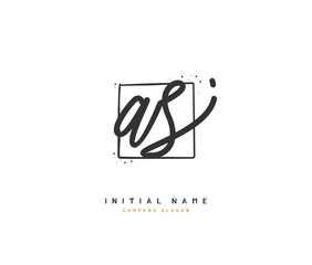 A S AS Beauty vector initial logo, handwriting logo of initial signature, wedding, fashion, jewerly, boutique, floral and botanical with creative template for any company or business.