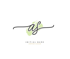 A S AS Beauty vector initial logo, handwriting logo of initial signature, wedding, fashion, jewerly, boutique, floral and botanical with creative template for any company or business.