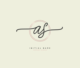 A S AS Beauty vector initial logo, handwriting logo of initial signature, wedding, fashion, jewerly, boutique, floral and botanical with creative template for any company or business.