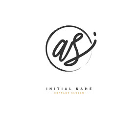 A S AS Beauty vector initial logo, handwriting logo of initial signature, wedding, fashion, jewerly, boutique, floral and botanical with creative template for any company or business.