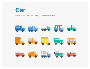 Car Icons Set. UI Pixel Perfect Well-crafted Vector Thin Line Icons. The illustrations are a vector.