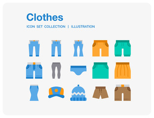 Clothes Icons Set. UI Pixel Perfect Well-crafted Vector Thin Line Icons. The illustrations are a vector.