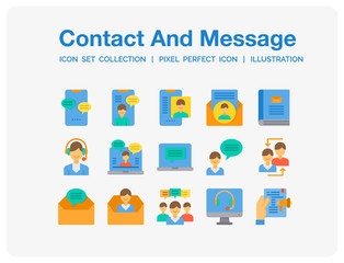 Contact And Message  Icons Set. UI Pixel Perfect Well-crafted Vector Thin Line Icons. The illustrations are a vector.