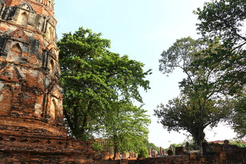 Ruins of temple in Ayutthaya Thailand