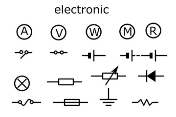  electronic  conductor resistor system sign isolate on white background vector