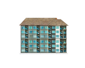 toy condominium isolated on white background