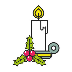 merry christmas candle isolated icon