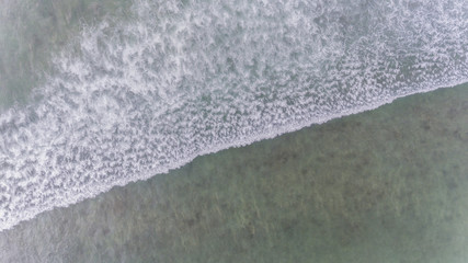 Aerial footage of blue sea with sea wave - 301300549
