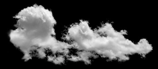 White cloud isolated on black background,Textured smoke,brush effect